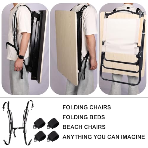 Lyreh Adjustable Beach Chair Backpack Straps, Replacement Shoulder - color: Gray