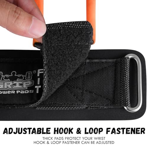 Weight Lifting Rod Hooks Heavy Duty Wrist Wraps Power Weight Lifting Training Gym Grips Straps Set of 2 - color: ORANGE, size: WOMEN-Wrist Size Small/Medium