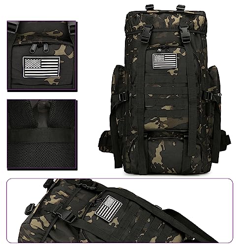 45L Hiking Backpack Waterproof Travel Daypack Camping Backpack for Men Women (Black) - color: Black Cp
