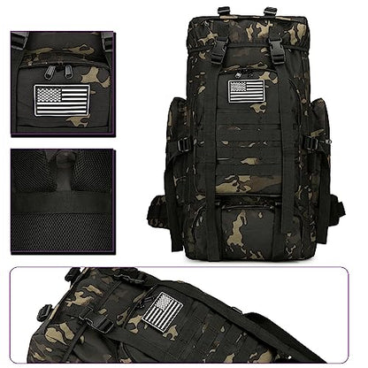 45L Hiking Backpack Waterproof Travel Daypack Camping Backpack for Men Women (Black) - color: Black Cp