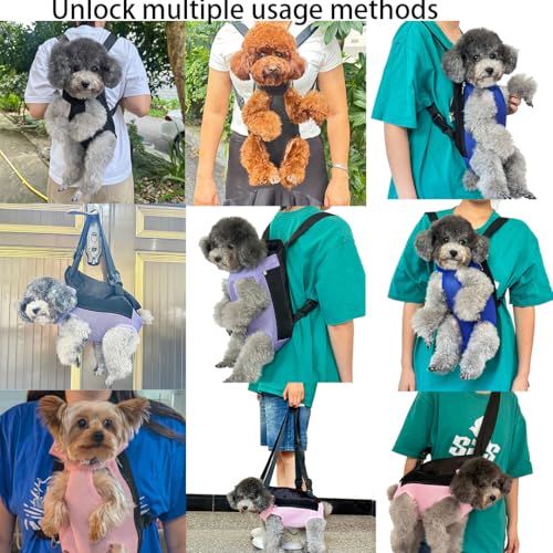 Dog Carrier Backpack, Breathable Mesh Chest Carrier for Small Dogs - color: pink, size: 10.4"L x 0.6"W x 14.7"H