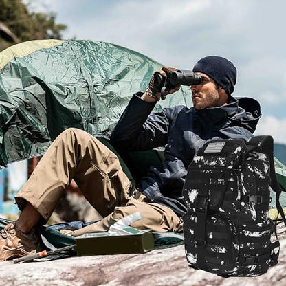 50L Military Tactical Backpack Hiking Waterproof Backpack Large Military Pack 3 Day Assault Pack Molle Bag Rucksack - color: Blacklightning