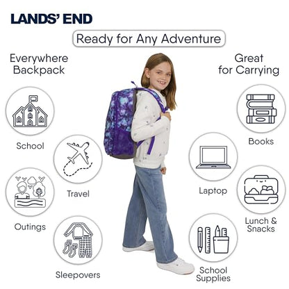 Lands' End Unisex Kids Large ClassMate Lightweight Durable Elementary School Backpack, Plum - color: Plum