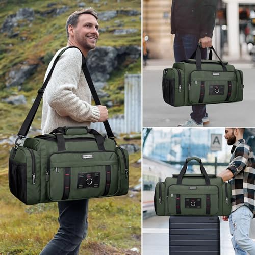 WITZMAN Duffle Bag for Men Large Overnight Carry On Weekender Bag with Shoe Compartment Sports Gym Duffle Bags for Traveling(B719 Army Green) - color: Army Green