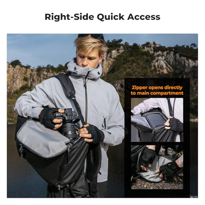 K&F CONCEPT Camera Backpack, 40L Large Capacity Camera Bag, Waterproof DSLR Camera Back Pack, Extra Large Photography Bag Backpack - color: Black, size: X-Large