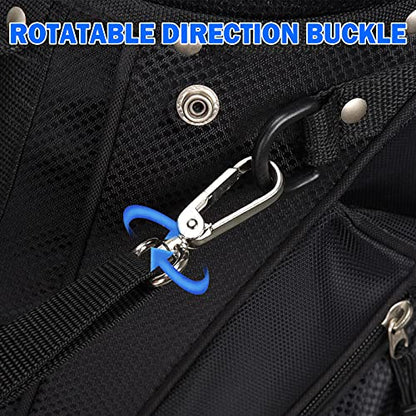 BIG TEETH Golf Bag Strap,Adjustable Padded Bag Strap Replacement,Golf Double Shoulder Bag Straps with 4Pcs Rotate Hooks - color: Red and Black
