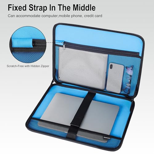 DOMISO 13 Inch Laptop Hard Case, Waterproof Shockproof Hard Shell Laptop Sleeve Protective Case with Retractable Handle for MacBook Air Pro Neo/Dell XPS//Microsoft Surface/Lenovo Yoga/HP Envy,Black - color: Black, size: 13 Inch