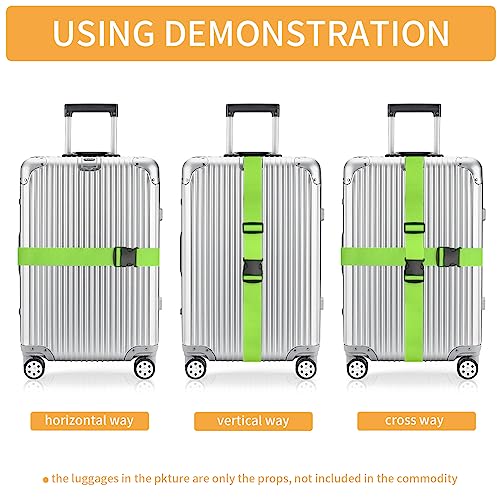 BILIONE Luggage Straps, 79" Long Belts Keep Suitcase Secure While Traveling, TSA Approved Add a Bag Premium Accessory for Travel Bag Closure (2PCS Orange)