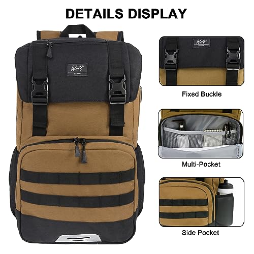 WOLT Laptop Backpack with USB Charging Port Fits Up to 17 Inch Laptop, College Backpack for Men Women, Computer Business Bookbag, Brown - color: Brown