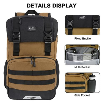 WOLT Laptop Backpack with USB Charging Port Fits Up to 17 Inch Laptop, College Backpack for Men Women, Computer Business Bookbag, Brown - color: Brown