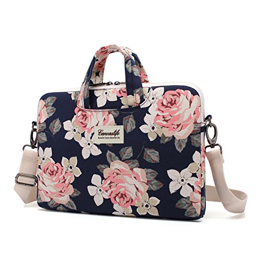 canvaslife White Rose Laptop Bag, 14-15.6 Inch | Shoulder Messenger - color: White Rose