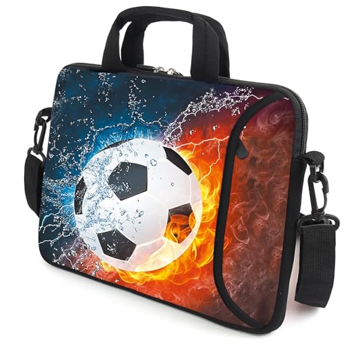 AMARY 17" Laptop Shoulder Bag Carrying Case Adjustable shoulder straps, comfortable handle, front pocket for storing mouse (Soccer) - color: Soccer
