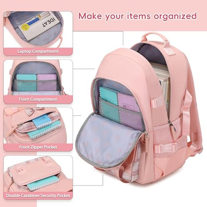 Hey Yoo Cute School Backpack for Girls Backpack for School Bag Bookbag Teen Girl Backpacks for Girls Teens (Pink) - color: Pink
