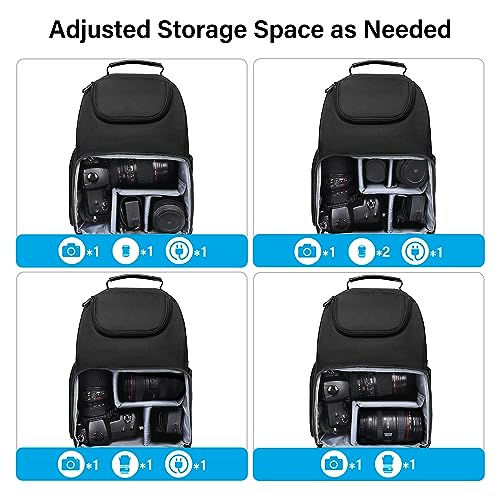 MOSISO Camera Sling Bag, DSLR/SLR/Mirrorless Camera Case Crossbody Photography Backpack with Tripod Holder&Removable Modular Inserts&PU Handle Compatible with Canon/Nikon/Sony, Black - color: Black
