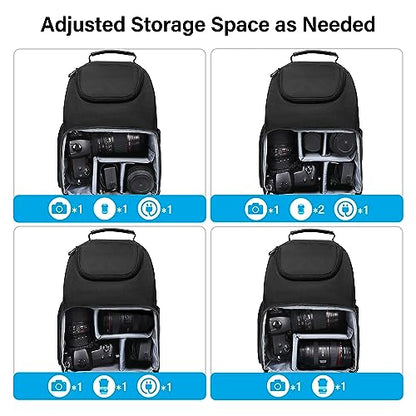 MOSISO Camera Sling Bag, DSLR/SLR/Mirrorless Camera Case Crossbody Photography Backpack with Tripod Holder&Removable Modular Inserts&PU Handle Compatible with Canon/Nikon/Sony, Black - color: Black