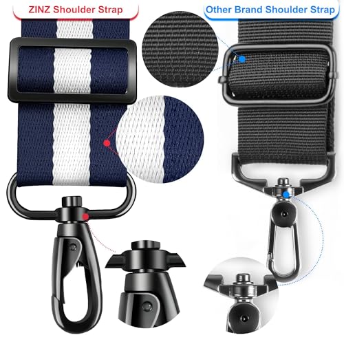 ZINZ 74" Shoulder Strap with Fixed Pad and Dual Balanced Buckles，Blue-White-Blue Stripe - color: Blue-white-blue Stripe