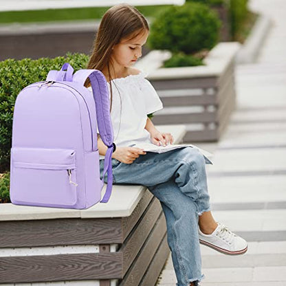 Bluboon School Backpack for Teen Girls Women Laptop Backpack College Bookbags Middle School Travel Work Commuter Back Pack（Lavender） - color: Light Purple