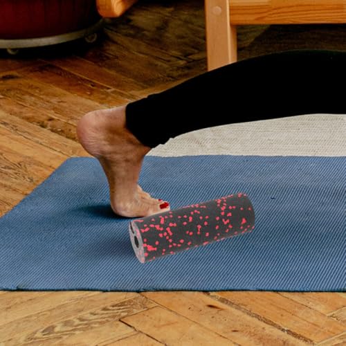 DOITOOL 2pcs Mini Exercise Foam Roller Column Muscle Massaging Roller Lightweight Hollow Fitness Roller for Home and Travel Green and Red