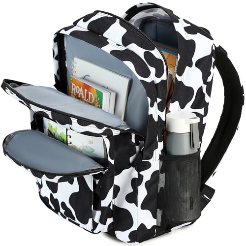 abshoo Classical Basic Cow Print Womens School Backpack For College Teen Girls Water Resistant Bookbag (Cow) - color: Cow, size: 16.5 Inc