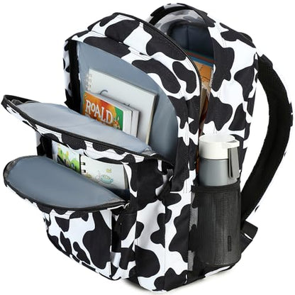 abshoo Classical Basic Cow Print Womens School Backpack For College Teen Girls Water Resistant Bookbag (Cow) - color: Cow, size: 16.5 Inc