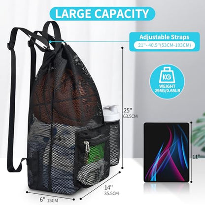 Mildbeer Large Drawstring Backpack for Men Women Athletic Gym Sports Workout Beach Swimming Commuting Travel - color: Black, style: Xl: 25"x14"x6"