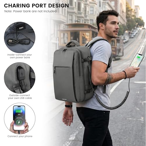 TANTOMI Travel Backpack for Women, Carry On Backpack with Wet-Dry Separation Compartment, TSA-Compliant Laptop Backpack, Personal Item Travel Bag with Anti-Theft Lock for Weekender (Dark Grey) - color: 2-dark Grey