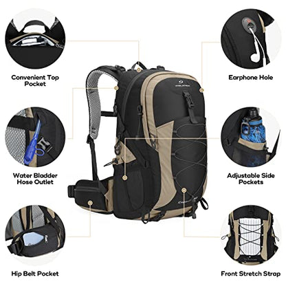 Maelstrom Hiking Backpack,Camping Backpack,50L Waterproof Hiking Daypack with Rain Cover,Lightweight Travel Backpack,Khaki - color: 50l Khaki, size: 50L