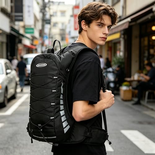 1PC Hydration Backpack Lightweight Hiking Cycling Daypack - color: Black