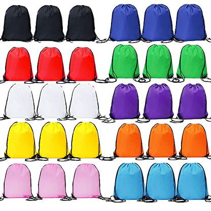 Bulk Drawstring Bags, Polyester Draw String Bags, Gym Sports Cinch Bag Drawstring Backpack for Women Men - color: Multicolor