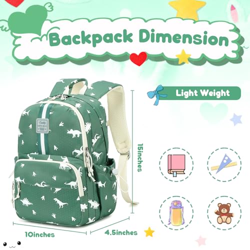 CAMTOP Preschool Backpack for Kids Boys Girls Toddler Backpack Kindergarten School Bookbags for Age 3-8 (Green Dinosaur) - color: Green Dinosaur