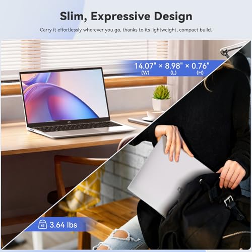 NIMO Laptop 15.6", Intel Core i3-1215U (Beats i5-1135G7 Class), 16GB RAM, 256GB SSD, Windows 11 Home, Wi-Fi 6, Backlit Keyboard, Fingerprint, USB-C 65W Fast Charge, Bluetooth 5.2, 180° View FHD IPS - color: Silver, style: 16GB RAM | 256GB SSD