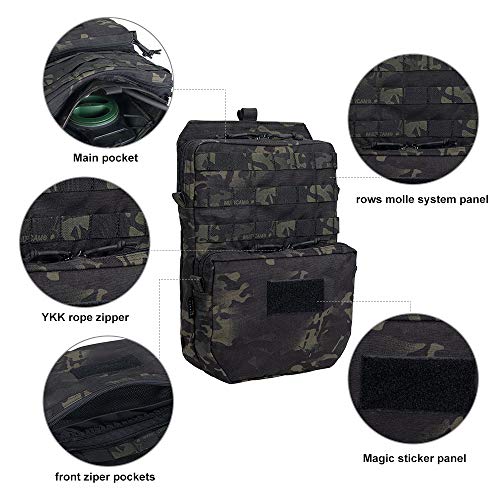 EXCELLENT ELITE SPANKER Tactical MOLLE Hydration Pack for 3L Hydration Water Bladder Molle Vest Accessory - color: Multcam Black
