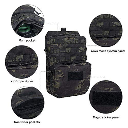 EXCELLENT ELITE SPANKER Tactical MOLLE Hydration Pack for 3L Hydration Water Bladder Molle Vest Accessory - color: Multcam Black