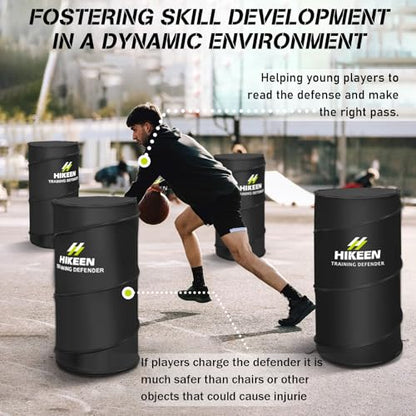 Hikeen Basketball Defender Dummy - Pop Up Safely Simulate Defender - Foldable Training Equipment for Basketball, Soccer, Football and More, 1 Carrying Bag - style: 4 PCS