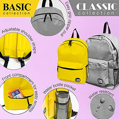 BAZIC PRODUCTS 17 in Mustard Classic School Backpack - color: Black, size: 1-Pack