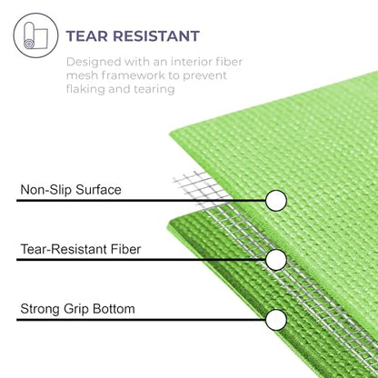 Voyage Yoga Mat, 6 Pack, 72" x 24" Professional Studio and Gym Bulk Yoga Mats, 5mm Thick, Durable, Anti-Tear, Non Slip Fitness and Exercise Mats - color: Assorted