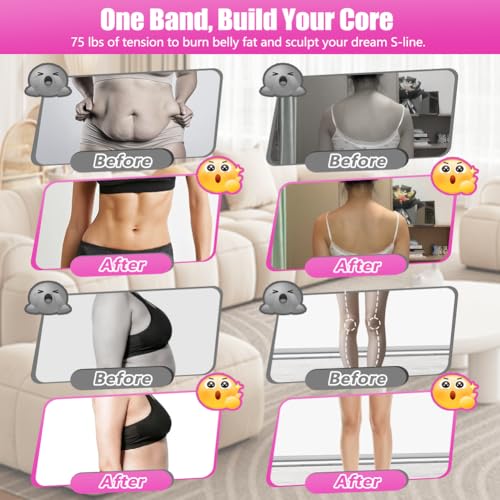 Upgrade 75 LB Pedal Resistance Band with Handle, Multifunction Tension Rope with Thickened Latex Tubes and Soft Foam Fabric Foot Pedal,Puller Resistance Band for Abdomen, Waist, Arm, Core/ABS, Leg