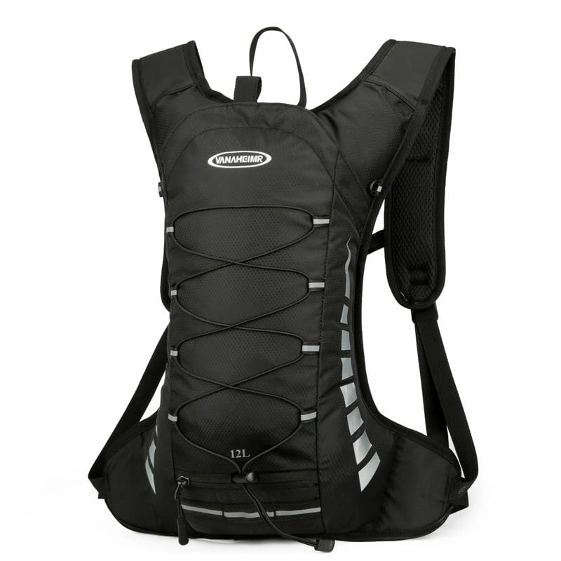 1PC Hydration Backpack Lightweight Hiking Cycling Daypack - color: Black