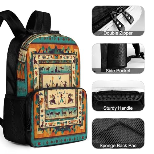 Supdreamc Rucksacks Lightweight Multipurpose Anti-Theft Southwestern Native American Indian Shoulder Bag Large Capacity Business Computer Bag With Smooth Zippers - color: Pattern 432