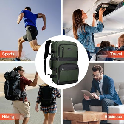 WITZMAN Carry on Travel Backpack for Men Women Laptop Backpack with USB Charging Port Airline Approved(B683 Army Green) - color: Army Green
