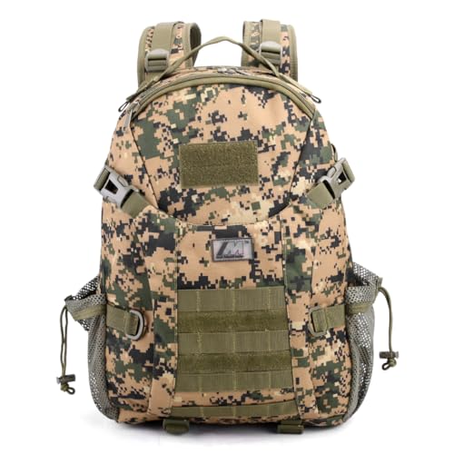 Tactical Military Assault 30L Travel Backpack, Army 3-Day Assault Pack for Camping, Hunting, Trekking, Outdoor Survival Molle Bag with Multi-Compartment Storage, Jungle Digital - color: (Jd) Jungle Digital, size: 30 L