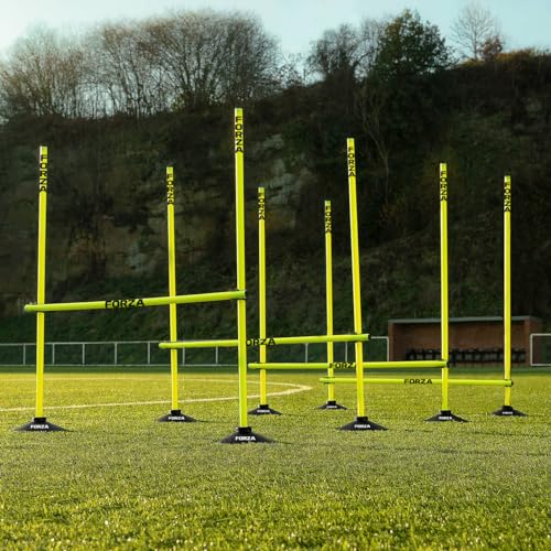FORZA Pro Adjustable Hurdle Set | Speed & Agility Training with Rubber Bases or Ground Spikes for Extra Stability [4ft or 5ft] - size: 4ft, style: With Rubber Base