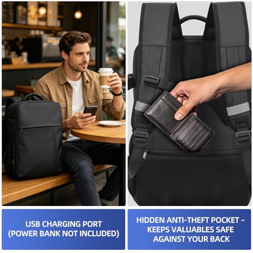 TPAID Vacuum Compression Backpack 60L with Built-in Pump, Combo Lock & USB - size: 17 Inch