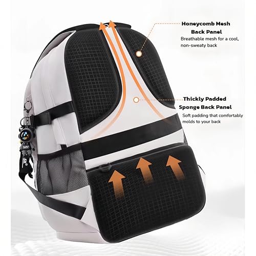 Durable Lightweight Waterproof Backpack, Travel Backpack, College School Backpack for Men and Women, Includes a Fashion Keychain, Grey | PM2275