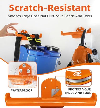Backpack Leaf Blower Hanger Larger with Tube Hook, 1 Pack Bigger Backpack Sprayer Wall Mount, Heary Duty Chainsaw Wall Mount Rack Accessories Garage Organization Storage - size: 1 Bigger Pack