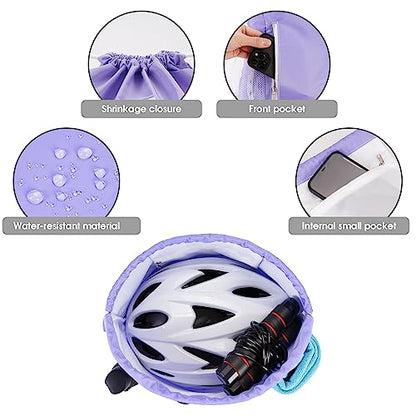 WANDF Drawstring Backpack Sports Gym Sackpack with Mesh Pockets Water Resistant String Bag for Women Men (Purple) - color: Purple