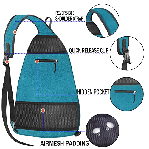 Pickleball Bag - Pickleball Bags for Women Men - Pickleball Backpack - Travel Pickleball Paddle Case, Pickle Ball Bag for Pickleball Paddle Tennis Racket, Protable Pickleball Sling Bag - color: Blue-green