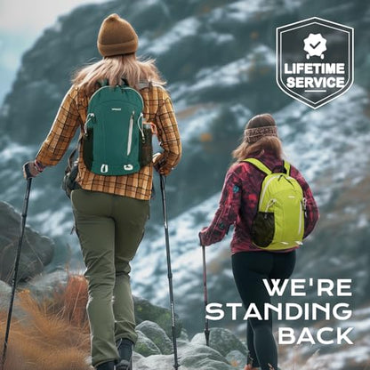 VPBAGE 15L Water-resistant Hiking Daypack, Small Backpack Travel Outdoor, Lightweight Day Pack with Tool Loops - color: Dark Green