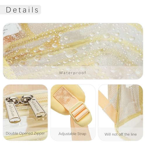abshoo Large Clear Backpack For Girls Women School Bookbag Heavy Duty Transparent Backpack (Light Yellow) - color: Light Yellow