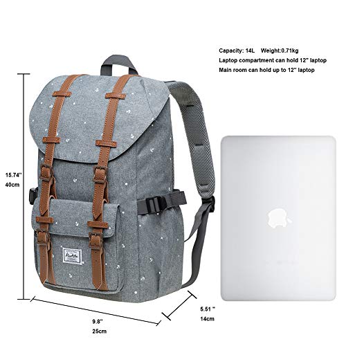 KAUKKO Laptop Outdoor Backpack Traveling Daypack Hiking Rucksack Large Capacity Bag Fits 15.6"(5-13-GREY) - color: Ep13-grey